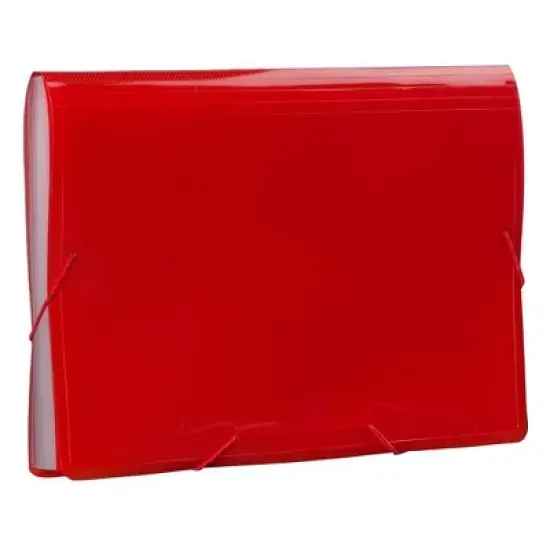 JAM Paper 10" x 15" 13 Pocket Plastic Expanding File Folder - Legal Size - Red: Accordion File Organizer, Stationery image {3}