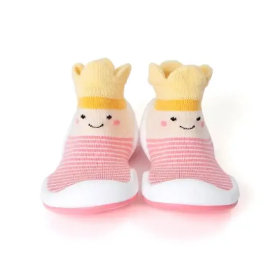 Komuello Baby Girl First Walk Sock Shoes Crown Princess image {1}