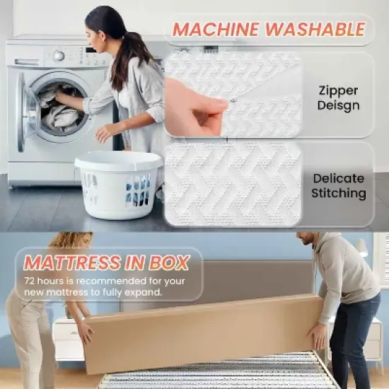 BestMassage 8 Inch Mattress Bamboo Charcoal Memory Foam Mattress Medium Firm Mattress CertiPUR-US Certified image {3}