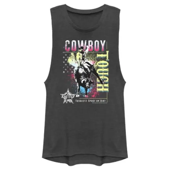 Junior's Professional Bull Riders Cowboy Tough Colorful Festival Muscle Tee image {3}
