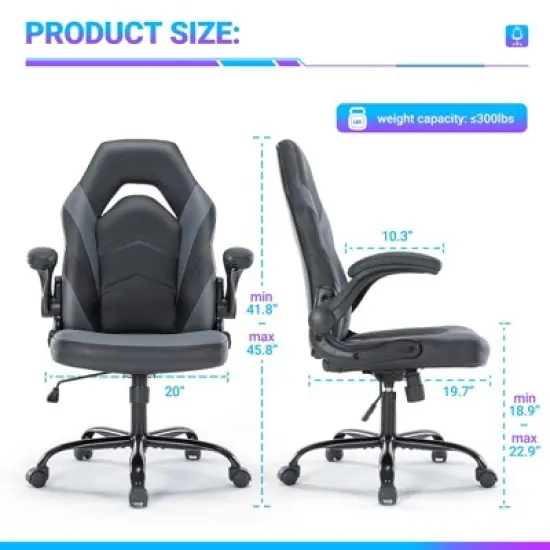 PU Leather Ergonomic Swivel Office Chair with Lumbar Support, Computer Gaming Chair image {3}