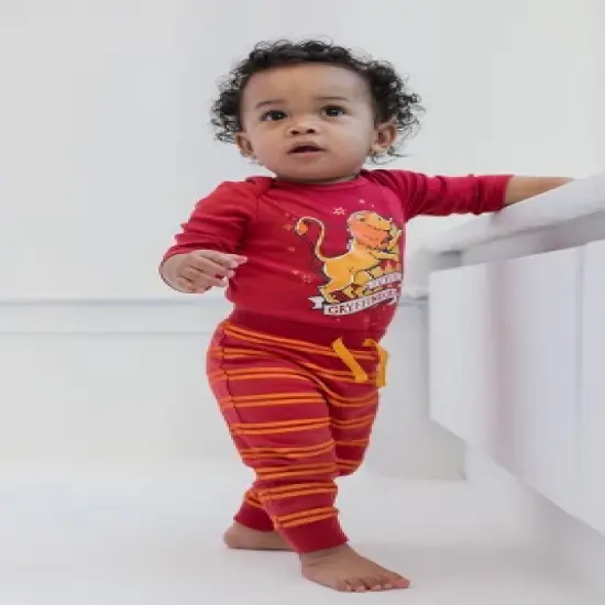 Harry Potter Hogwarts Hufflepuff Ravenclaw Slytherin Gryffindor Baby 4 Pack Cuddly Bodysuits Newborn to Infant image {2}