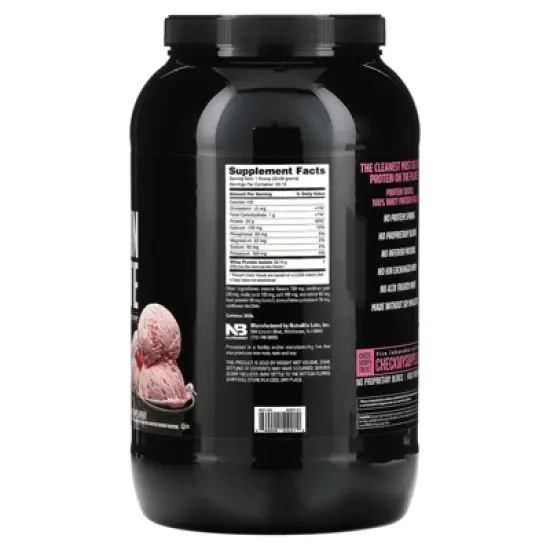 NutraBio Whey Protein Isolate, Strawberry Ice Cream, 2 lb (907 g) image {1}