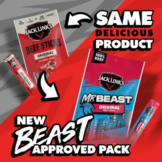 Jack Link's MrBeast Mini Beef Sticks Original - 6oz/12ct image {4}