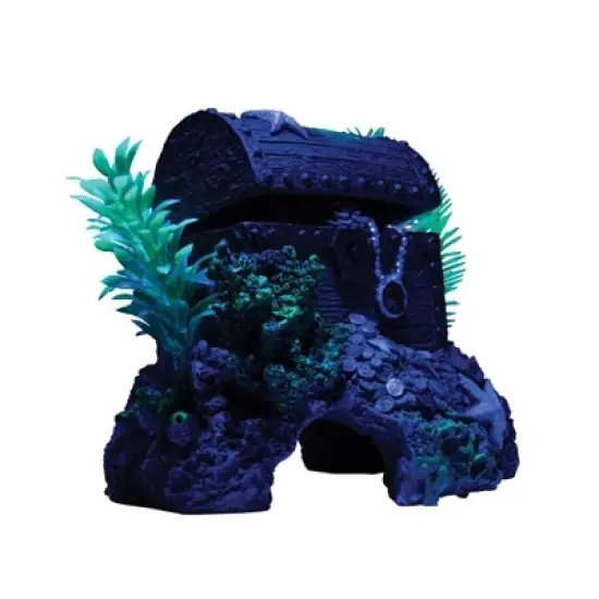 GloFish Treasure Chest Cycle Light Ornament Aquarium Decor image {10}