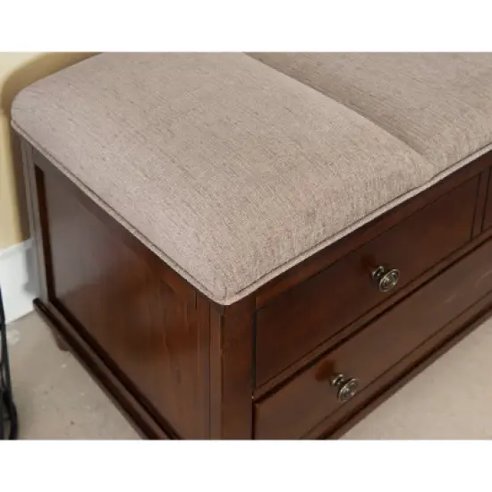 Mason Upholstered Storage Entryway Bench Chestnut - Powell Company image {12}
