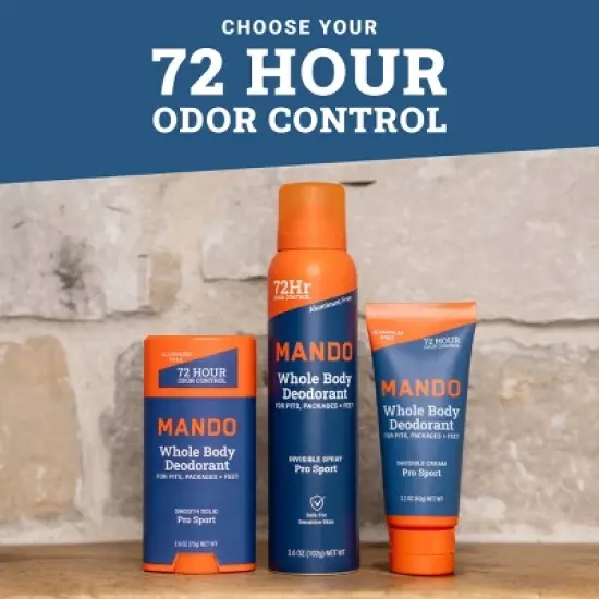 Mando Whole Body Men's Smooth Solid Deodorant Pro Sport - Aluminum-Free 2.6oz image {10}