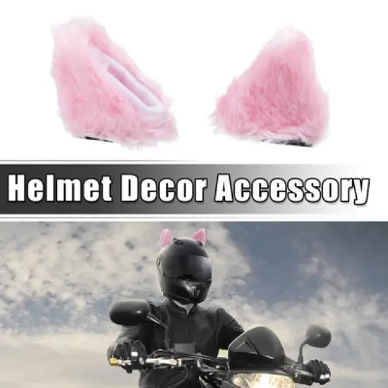 Unique Bargains Universal Bicycle Motorcycle Helmet Decoration Accessory White Pink 1 Pair image {1}