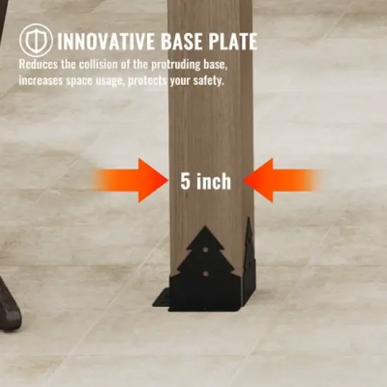 Mondawe 10 x 12 ft. Wooden Gazebo Cedar Framed Gazebo,Patio Steel Hardtop Gazebo with Galvanized Steel Gable Hardtop Roof image {7}