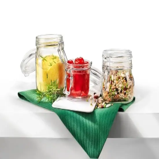 Bormioli Rocco Fido Clear Glass Jar with 85 mm Gasket, 1.5 Liter (Pack of 2) image {4}