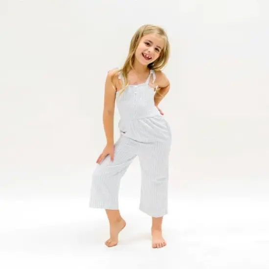Hope & Henry Girls' Organic Cotton Smocked Button Front Jumpsuit, Kids image {1}