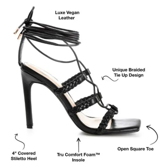 Journee Collection Womens Jamila Tru Comfort Foam Open Toe High Stiletto Pumps Black 8 image {7}