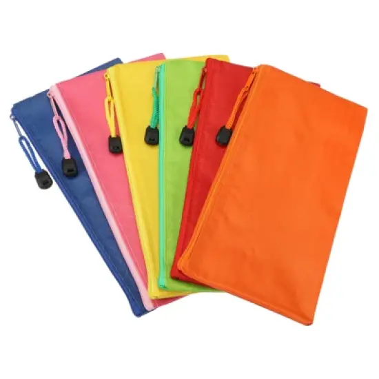 Unique Bargains Waterproof Cloth Zipper Home Office Travel File Bags 6 Pcs image {5}