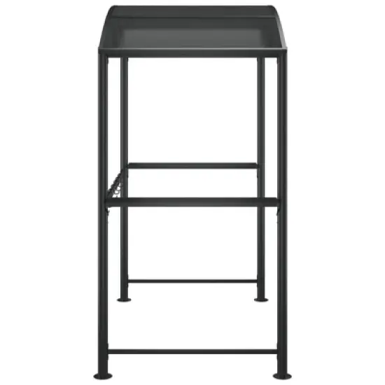vidaXL Steel BBQ Gazebo with Side Shelves - Anthracite, Ideal for Barbeque Sessions During Sunny & Rainy Days, Durable Build 82.7"x44.9"x90.6" image {3}