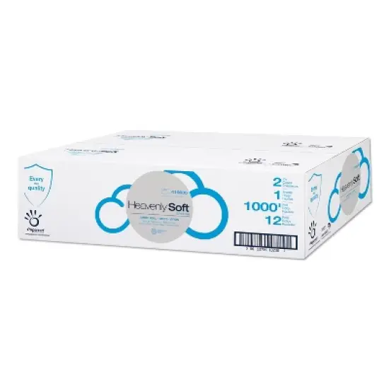 Papernet Heavenly Soft Toilet Tissue, Septic Safe, 2-Ply, White, 3.5" x 1,000 ft, 12/Carton image {1}