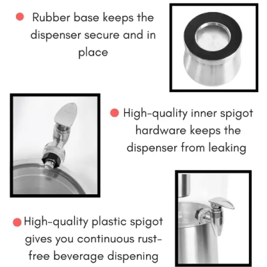 BirdRock Home 1.5 Gallon Stainless Steel Beverage Dispenser - Silver image {3}