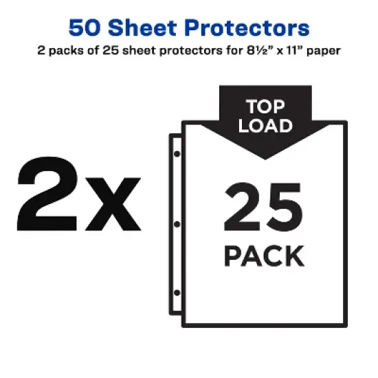 Avery Diamond Clear Secure Top Sheet Protectors, Super Heavyweight, 2-Pack, 50 Page Protectors (86009) image {5}