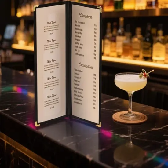 WeChef 30 Pcs Restaurant Menu Covers Holders for 4.25 x 14" Paper 2 Page 4 View image {7}