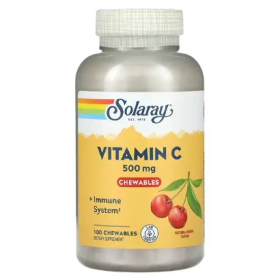 Solaray Vitamin C Chewables, Natural Cherry, 500 mg, 100 Chewables image {2}