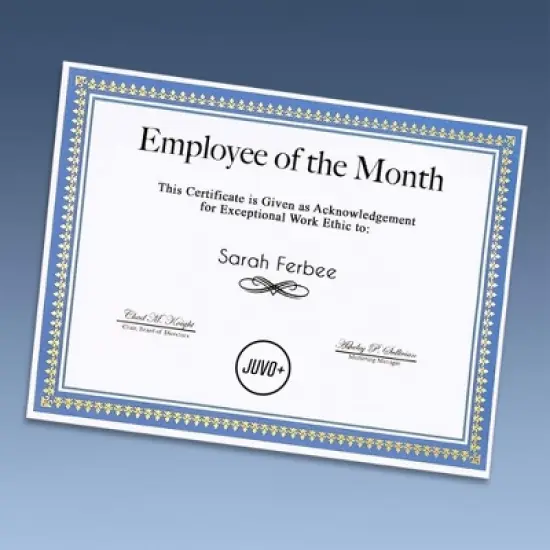 Best Paper Greetings 50 Pack Blank Award Certificate Sheets, Blue/Gold Border for Printing Graduation Diploma Paper, White, 8.5 x 11 inch image {1}