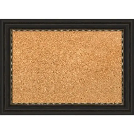 Amanti Art Accent Bronze Narrow Framed Corkboard, Natural Cork image {9}