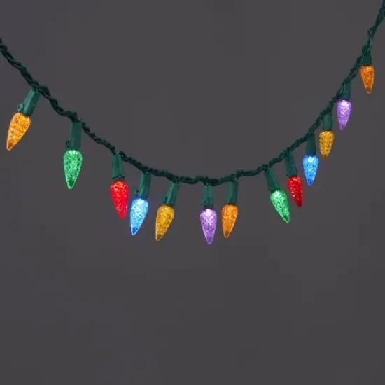 150ct LED C6 Faceted Christmas String Lights Spool with Green Wire - Wondershop&trade; image {5}