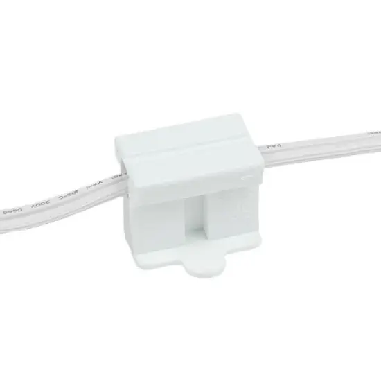 Novelty Lights White Snap-On Vampire Plug SPT-2 for C9/C7 Socket or Zip Cord Wire image {4}