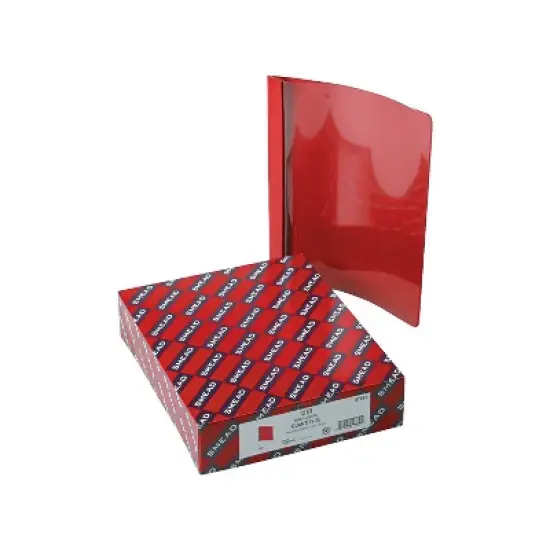 Smead Poly Report Cover Tang Clip Letter 1/2" Capacity Clear/Red 25/Box 87461 image {6}