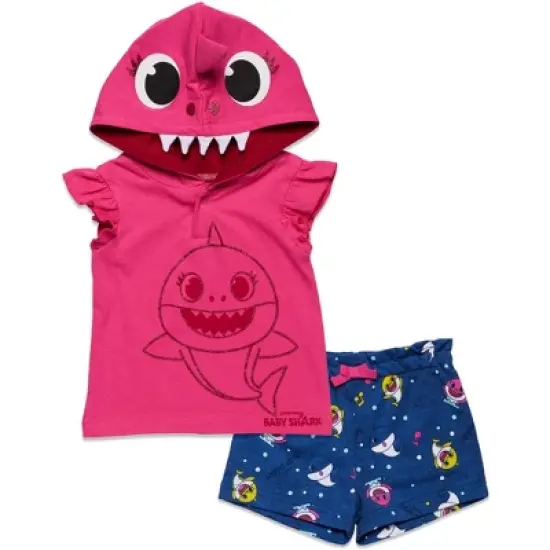 Pinkfong Baby Shark T-Shirt and French Terry Shorts Outfit Set Toddler image {11}