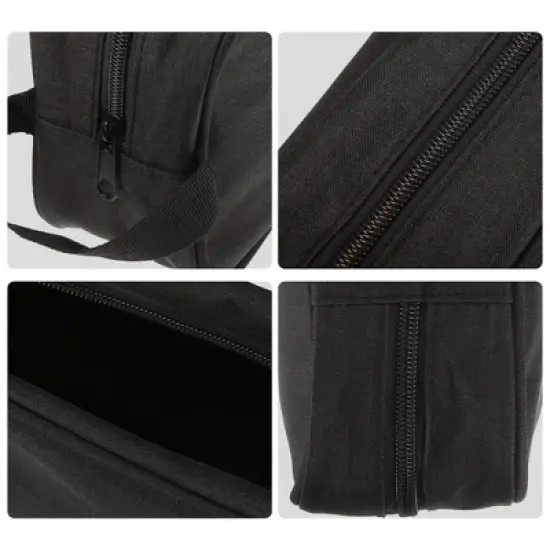 Unique Bargains Portable Oxford Cloth Travel Makeup Organizer Bag Black 1 Pc image {4}