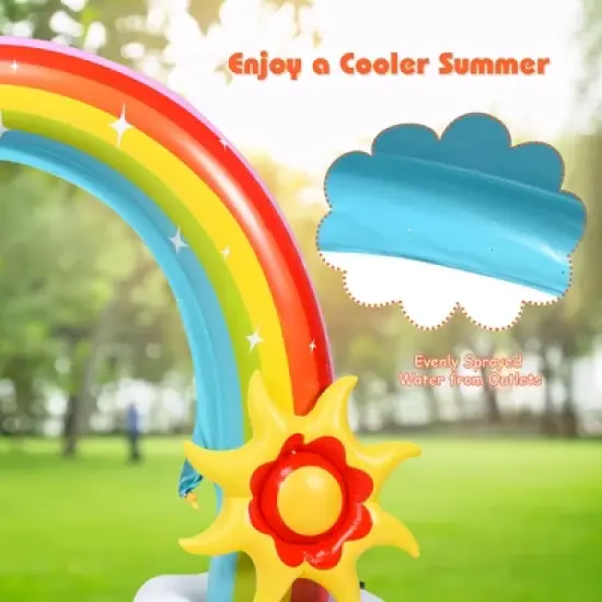 Costway Inflatable Rainbow Sprinkler Summer Outdoor Kids Spray Water Toy Yard Party Pool image {4}