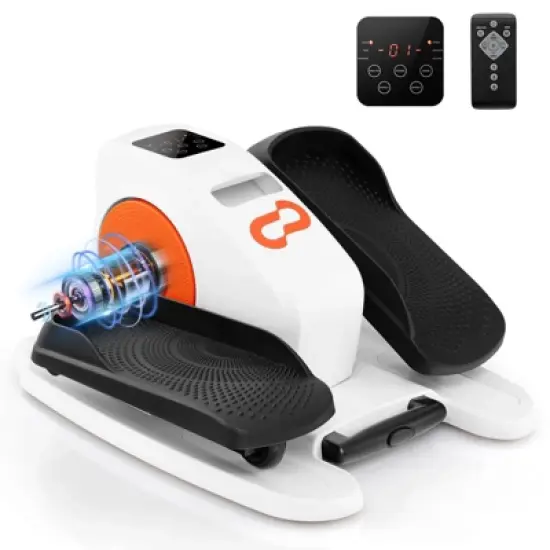 Costway Under Desk Elliptical Machine w/ Display Monitor Remote Control for Home Office Black/White image {11}