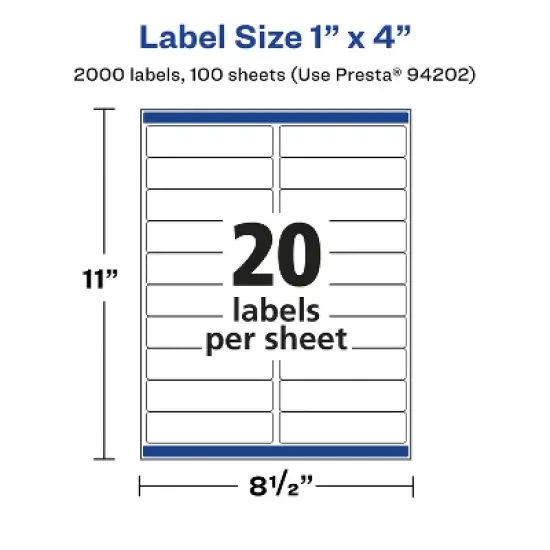 Avery Waterproof Rectangle Labels with Sure Feed, 1" x 4" image {4}