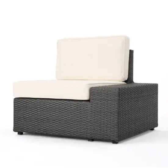 Santa Cruz 8pc Wicker Sectional Gray - Christopher Knight Home image {4}