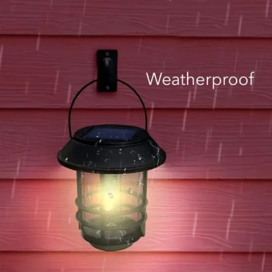 Dartwood Solar Wall Lanterns - Outdoor Mounted Wall Lanterns for Your Yard, Patio, or Walkway (2 Pack, Black) image {2}