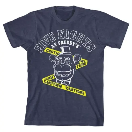 Five Nights at Freddy's Fazbear and Caution Tape Boy's Navy T-shirt image {4}