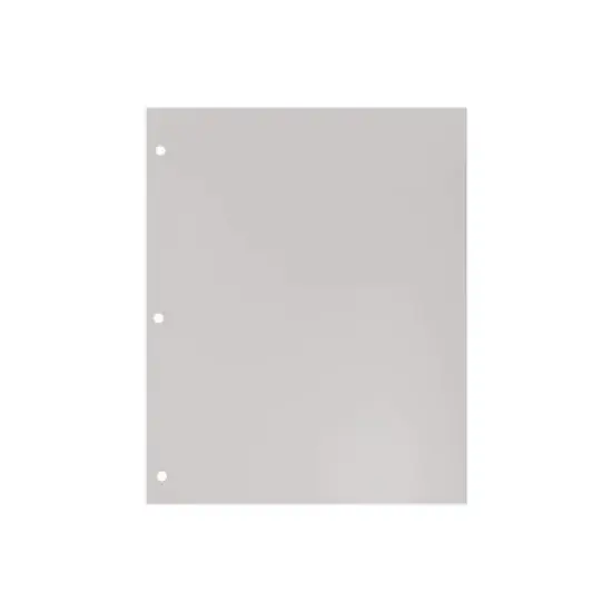 JAM Paper Laminated Glossy 3 Hole Punch Two-Pocket School Folders Silver 385GHPSIC image {3}
