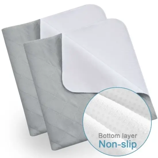Biloban- 2 Pack Changing Pads, Underpad Washable, Incontinence Bed Pads，Gray 34&ldquo;x36&rdquo; image {5}
