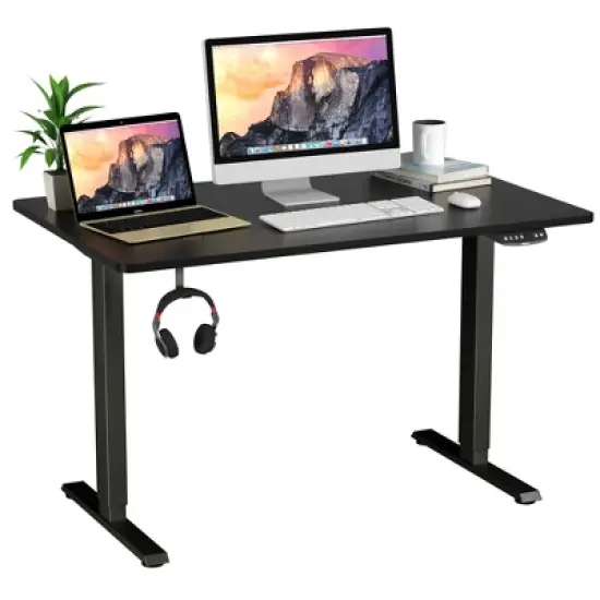 Costway Electric Adjustable Standing up Desk Dual Motor w/ Controller Black image {11}