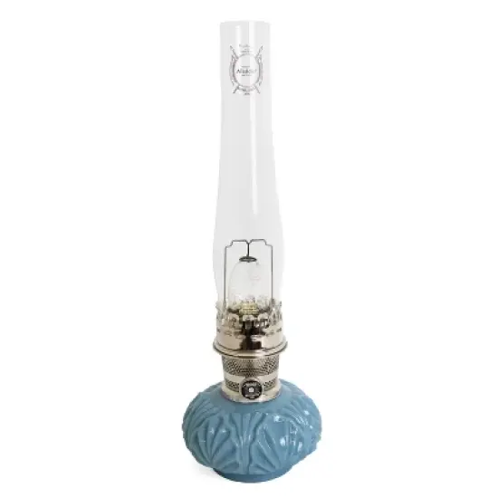Aladdin Georgia Blue Genie II Oil Lamp for Shelf or Table, Indoor Emergency Lighting, Limited Edition in Blue Glass with Chrome or Brass Finish image {5}