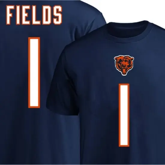 NFL Chicago Bears Men's Justin Fields Big & Tall Short Sleeve Cotton Core T-Shirt image {1}