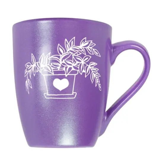 Elanze Designs Botanical Foliage Nature Coffee Cup Mug 10 Ounce Ceramic With Shimmery Metallic Finish Elegant Minimalist Inch Plant in Heart Planter image {5}