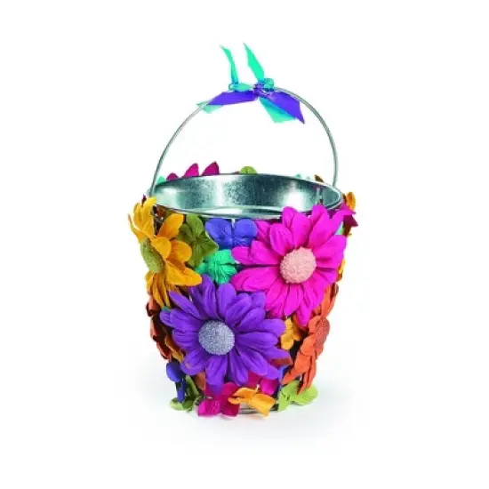 Fun Express Metal Large Galvanized Pails-5" x 4.5" Silver  Pack of 12  Buckets, 4 1/2" diam. x 5" image {3}