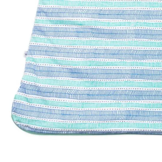 Honest Baby Organic Cotton Jersey Fill Wearable Blanket All Seasons - Teal Geometric M image {2}