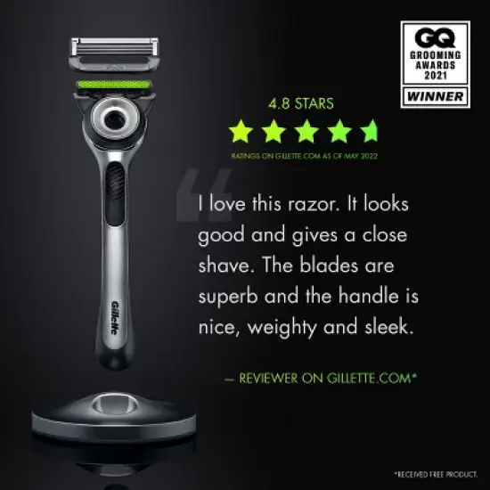 Gillette Labs Exfoliating Bar Razor + 2 Razor Blade Refills & Premium Magnetic Stand image {8}