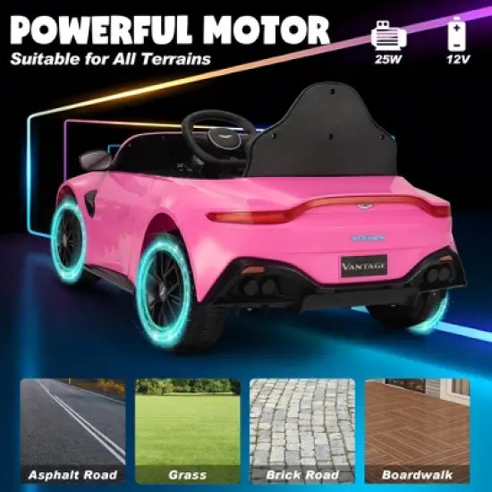 Sandinrayli 12-Volt Kids Ride on Toy Car Electric Car Licensed Aston Martin with Remote Control and LED Lights image {5}