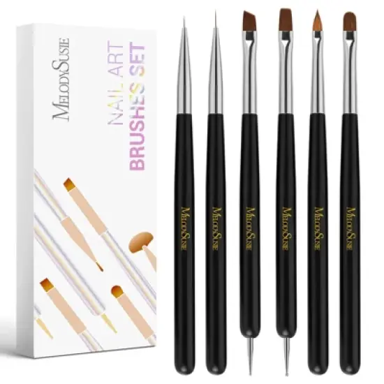 MelodySusie Color Nail Art Brushes Set (6Pcs) image {6}