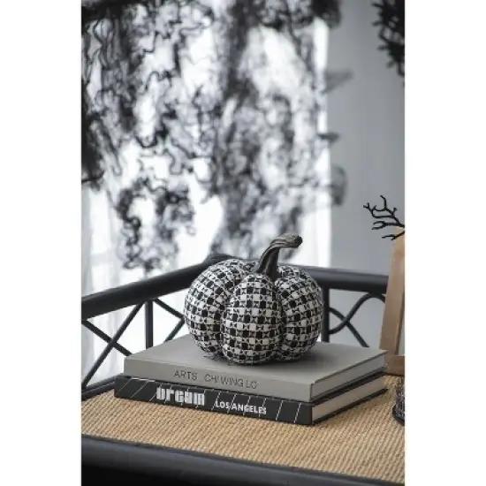 Fabric Plaid Pumpkin Decor, for Holiday Halloween Decoration image {9}