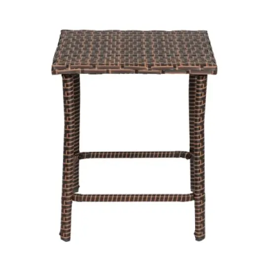 WestinTrends 3-Piece Rattan Wicker Modern Converstaion Seating Set, Brown/Beige image {4}