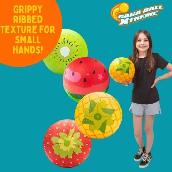 Fruit Themed Playground Balls (8.5 inches) w Air Pump- Recess Dodgeball, Kickball, Gagaball Official Play & School -Fun Outdoor Toys & Gifts for Kids image {3}